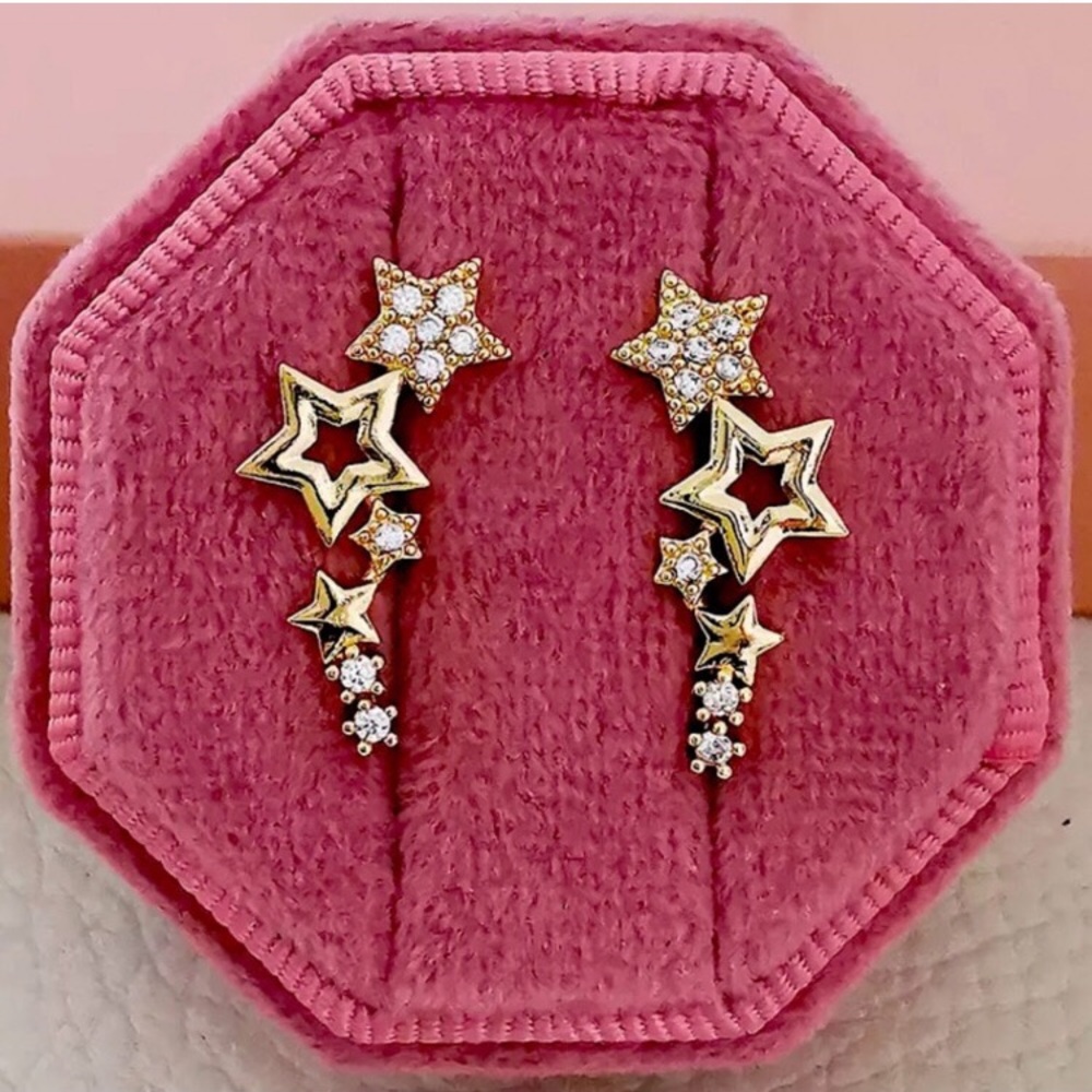 ⚜️[𝟯𝟬%𝗢𝗙𝗙|𝗯𝘂𝗻𝗱𝗹𝗲𝘀 𝟯+]⚜️CZ 18K Constellation Climber Earrings NEW - Picture 4 of 10